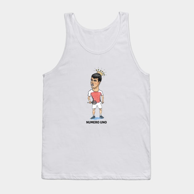 Carlos Alcaraz Numero Uno Caricature Tank Top by dizzycat-biz